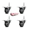 Service Caster 3 Inch Thermoplastic  Rubber Swivel 58 Inch Threaded Stem Caster Set with Total Lock Brake SCC-TSTTL20S314-TPRB-58212-4 - alternate 4